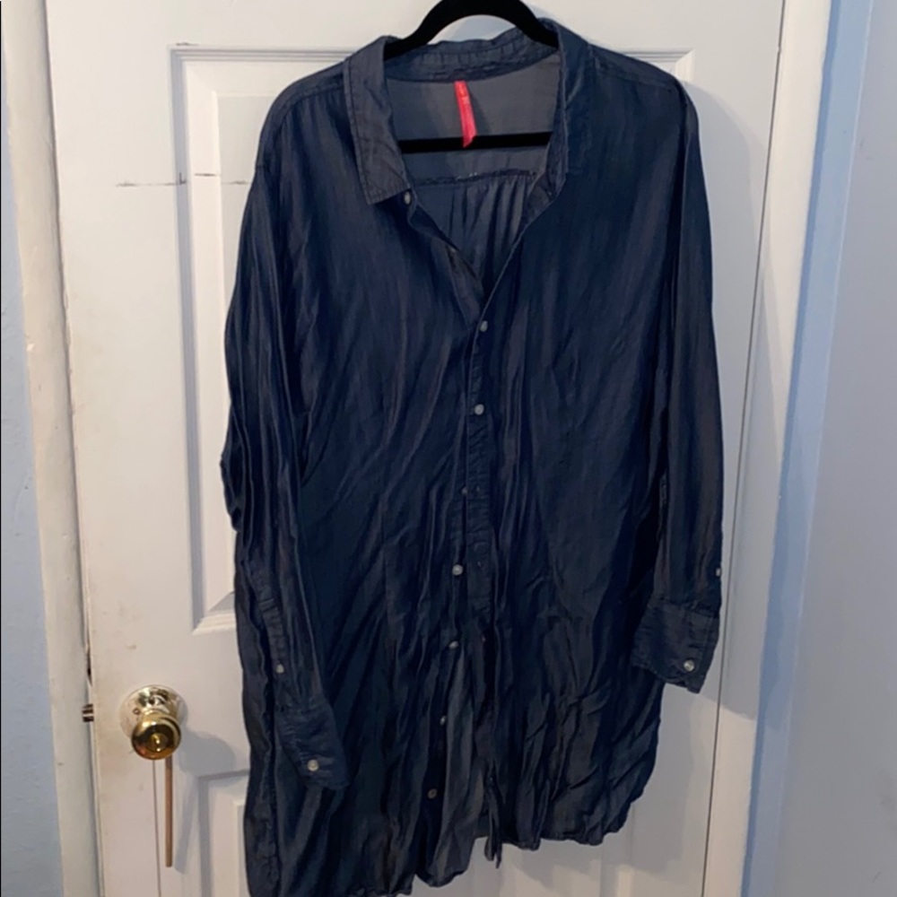 Plus Size Denim Shirt Dress